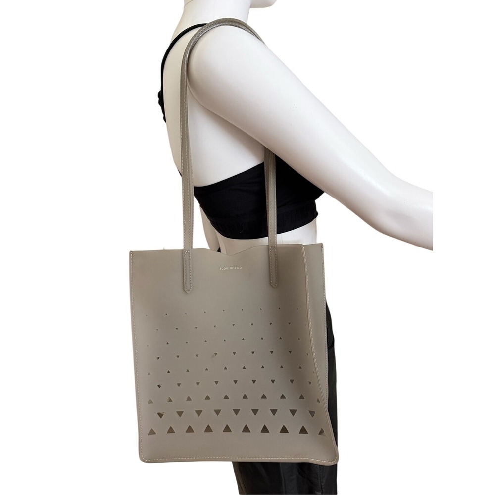 Eddie Borgo Neiman Marcus Gray Jelly PVC Geometric laser cut Tote Bag